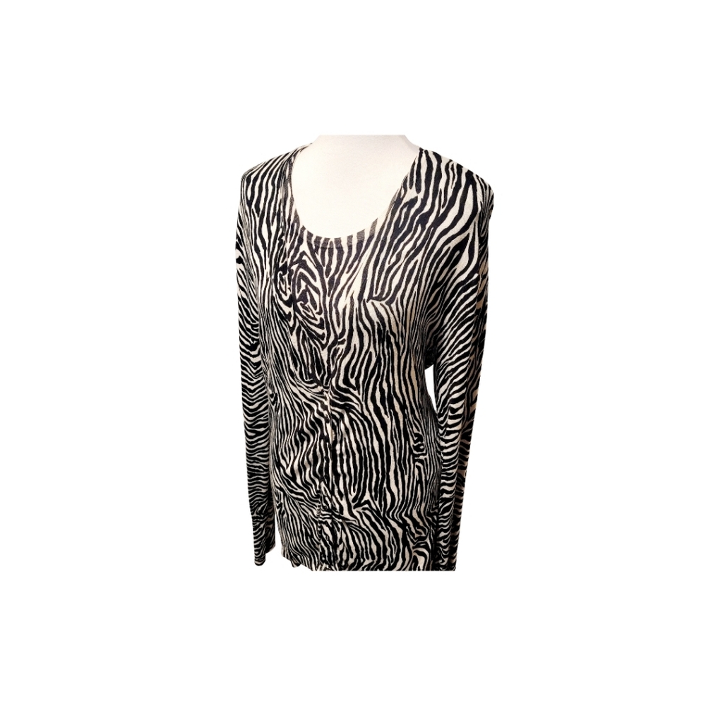 Zenar Zebra Print Cardigan & Tank Set - Picture 6 of 11